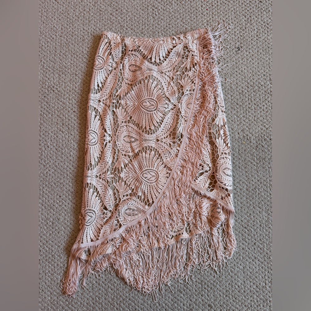 ***BRAND NEW*** Sky Fringe Tassel Pink Lace Skirt